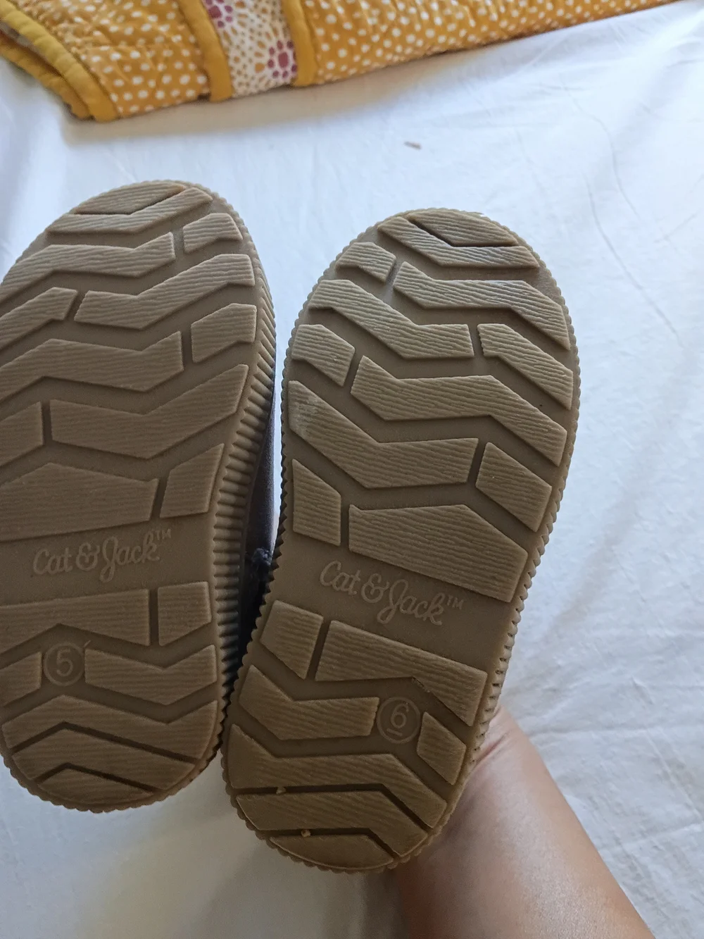Cat & Jack Beige Suede-Look Kids Boots with Teal Dinosaur